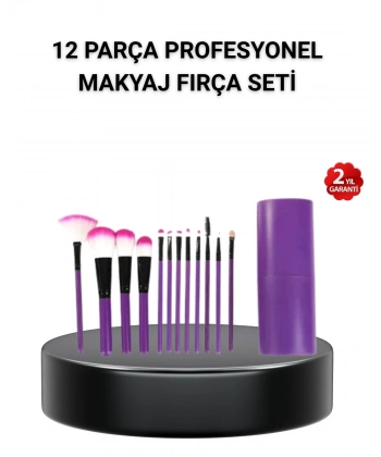 12’li Profesyonel Makyaj Fırça Seti – Dökülmeyen Yumuşak Kıllı, Ergonomik Tasarım