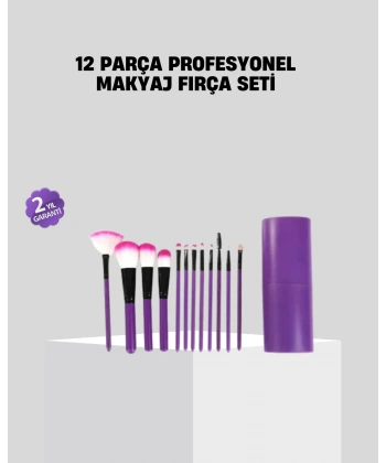12’li Profesyonel Makyaj Fırça Seti Ultra Yumuşak Sentetik Kıllı