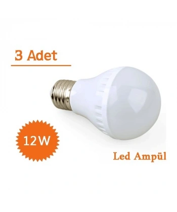 12W Enerji Tasarruflu Led Ampul ( 3 Adet )