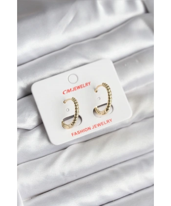 14K Gold Renk Kaplama Burgu Halka CM Kadın Küpe