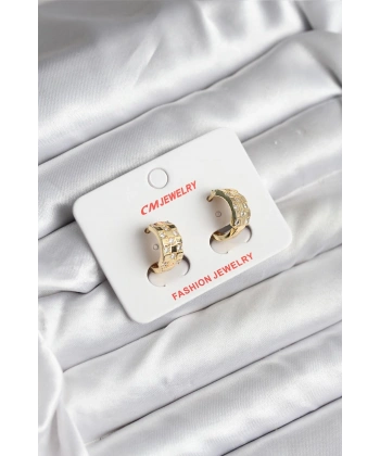 14K Gold Renk Kaplama CM Kadın Küpe