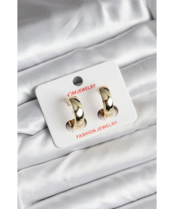 14K Gold Renk Kaplama Halka CM Kadın Küpe