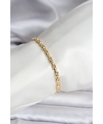 14K Gold Renk Kaplama Zincir Model Kadın CM Bileklik