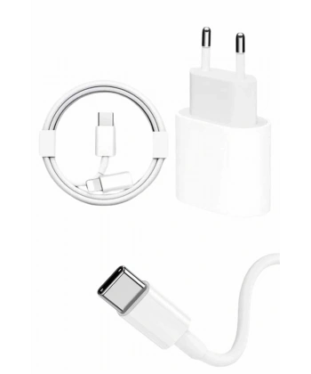 15/Pro/Pro Max 25W İOS Uyumlu Hızlı Şarj Aleti Adaptörlü Beyaz
