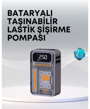 150 PSI Kablosuz Dijital Ekranlı Taşınabilir Araç Lastik Pompası