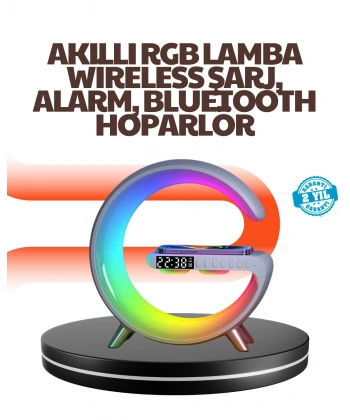 15W Hızlı Kablosuz Şarj Destekli Çok Fonksiyonlu Akıllı Masa Lambası