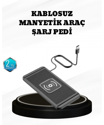 15W Manyetik Kablosuz Şarj Pedi Araç Masa Kullanımına Uygun Qi Şarj Cihazı