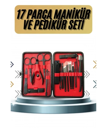 17 Parça Manikür Pedikür Seti El Ayak Bakım Seti Tırnak Makası Törpü