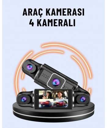 170° Geniş Açı 4 Kameralı Araç Kamerası Hareket Algılamalı