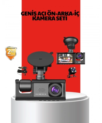 170° Geniş Açı Ön-Arka-İç Kamera Seti – Tam Kapsamlı Araç Güvenliği