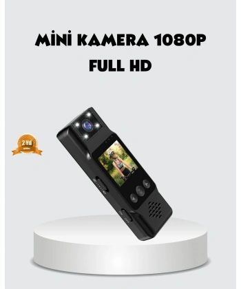 180 Derece Dönebilen Mini Kamera Full HD TFT Ekran Hareket Sensörlü