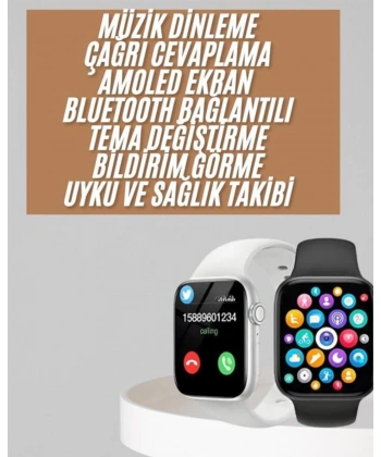 1.83 İnç Akıllı Saat Android ve İOS Uyumlu Çağrı Cevaplayabilen Adımsayar GPS Takibi