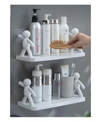 2 Adet Özel Raf Baharatlık -Makyaj Malzeme Rafı Kendinden Yapışkanlı Banyo Mutfak Organizer Raf