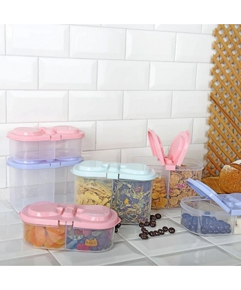 2 Bölmeli Saklama ve Erzak Kabı 1200 ML