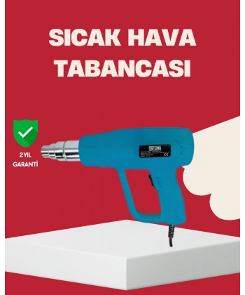 2 Kademeli Güçlü Sıcak Hava Tabancası 380° – 500° Isı Ayarı