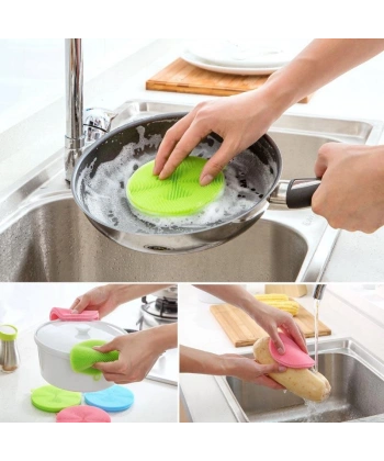 2 li Çok Amaçlı Silikon Bulaşık Fırçası -Nihale- Tutacak