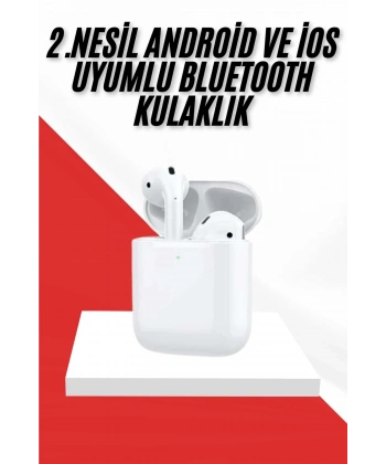 2. Nesil Bluetooth Android ve İOS Uyumlu Kablosuz Kulaklık Çağrı Cevaplama