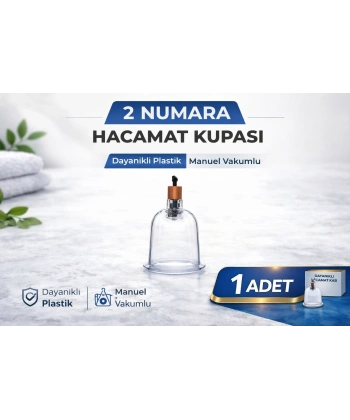 2 Numara Hacamat Kupası 1 Adet Vakumlu Kupa Bardak Dayanıklı Plastik Manuel Hacamat Kabı
