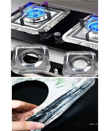 20 Adet Ocak Üstü Koruyucu Leke Önleyici Isıya Dayanıklı Yıkanabilir Ocak Gözü Izgara Koruyucu Folyo