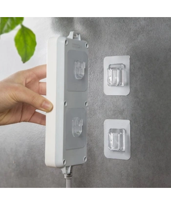 20 Adet Şeffaf Çift Taraflı Yapışkanlı Geçmeli Klips Eşya Sabitleme Askısı