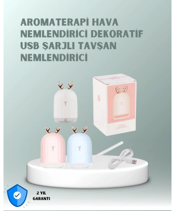 200 ml Tavşan Kulaklı Ultrasonik Hava Nemlendirici ve Gece Lambası