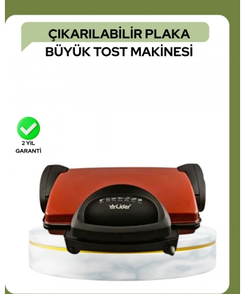 2000 Watt Teflon Tost Makinesi – Geniş Plaka, Ayarlanabilir Isı, Kolay Temizlik