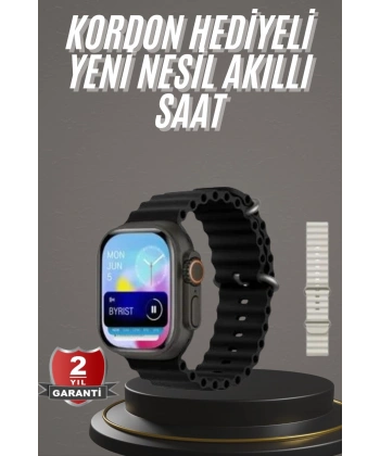 2025 Model Akıllı Saat Çift Kordon Ios Ve Android Arama Cevaplama Sesli Asistan