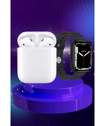 2025 Model Akıllı Saat ve 2.Nesil TWS Bluetooth Kulaklık ANC Özelliği Amoled Ekran