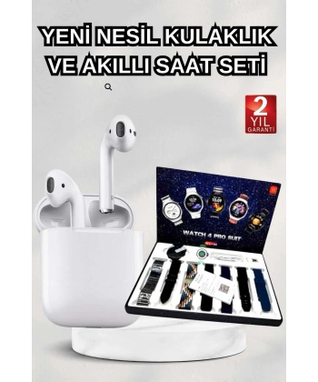 2025 Model Akıllı Saat ve 2.Nesil TWS Bluetooth Kulaklık Yüksek Ses Kaliteli
