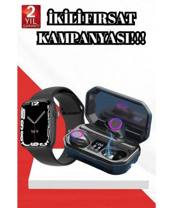 2025 Model Akıllı Saat ve Bluetooth Kulaklık 5.0 Bluetooth Bağlantılı Dokunmatik Ekran