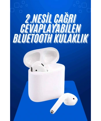 2025 Model Çağrı Cevaplayabilen Bluetooth Kulaklık Beyaz Dokunmatik Kontrol