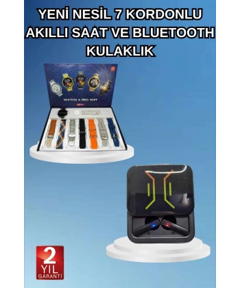 2025 Model Kablosuz Kulaklık ve Yeni Nesil Akıllı Saat Metal Kayış Plastik Kayış