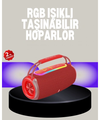 20W Kablosuz Bluetooth Hoparlör RGB Işık Efektli USB/SD/AUX Destekli