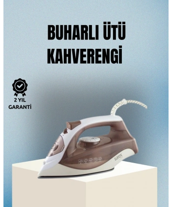 2200 Watt Buharlı Ütü Kahverengi Seramik Taban Şok Buharlı