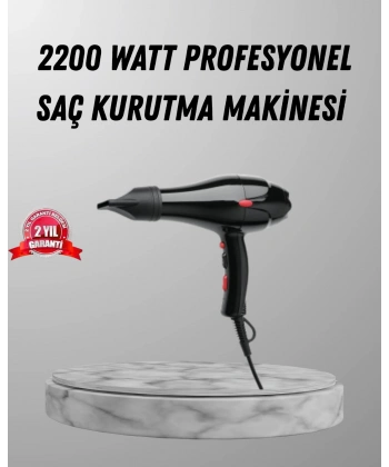 2200W Fön Makinesi – Profesyonel AC Motor, Soğuk ve Sıcak Üfleme