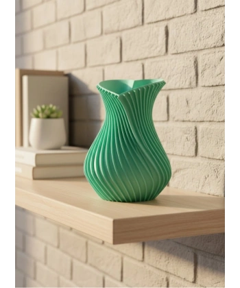 24 cm Turkuaz Kalp Formlu Büyük Boy Vazo Estetik Dekor Ürünü