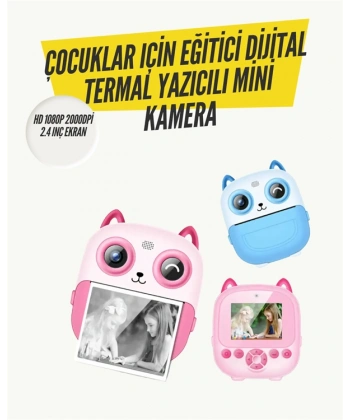 2.4” Ekranlı Mini Kamera – 1080p Kayıt + Mürekkepsiz Yazdırma