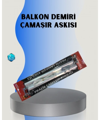 25x60 Balkon Askılığı Kare Demir Uyumlu Hava Dayanıklı Çamaşır Askısı