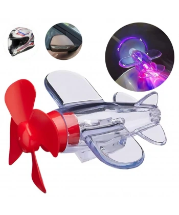 26786 Led Işıklı Motosiklet Süs Uçağı Pilsiz Çalışan Kırmızı-Mavi Işık Efektli