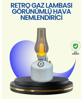 280 ml Tanklı Retro Gaz Lambası Difüzör USB Şarjlı Hava Nemlendirici