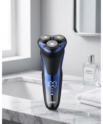3 Başlıklı Elektrikli Tıraş Makinesi Su Geçirmez Dijital Göstergeli