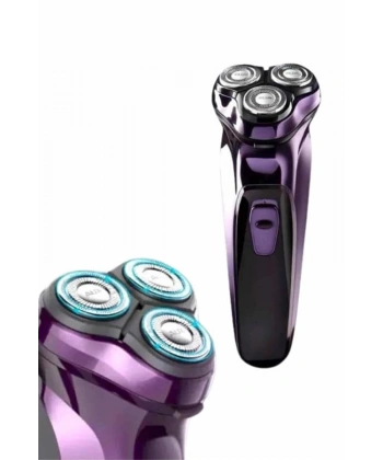 3 Bıçaklı Döner Başlıklı Sakal Sıfır Alma Tıraş Makinesi Profesyonel Paslanmaz Çelik