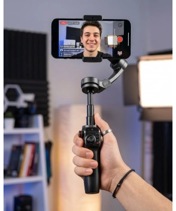 3 Eksen Telefon Gimbal Stabilizer Video Sabitleyici Vlog ve Çekim Aparatı