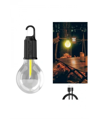 3 Farklı Mod LEDli Şarjlı Asma Kancalı Kamp Lambası Taşınabilir Ampul