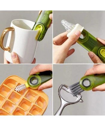 3 Fonksiyonlu Çok Amaçlı  Temizlik Fırçası Mutfak-Banyo-Araç- Klavye -Pencere Oluk Temizlik Fırçası