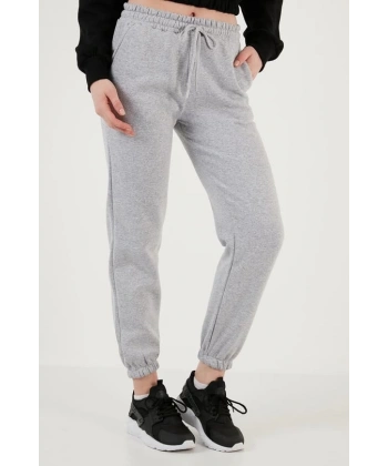 3 iplik şardonlu paça lastikli eşofman gri is001