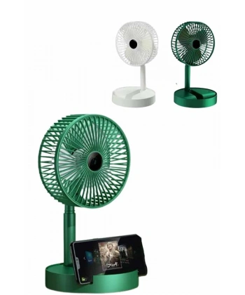 3 Kademe Hız Ayarlı Vantilatör Telefon Standlı Şarjlı Katlanabilir Soğutucu Pervane
