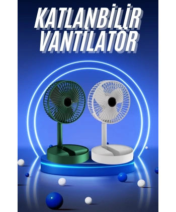 3 Kademe Hız Ayarlı Vantilatör Telefon Standlı Şarjlı Katlanabilir Soğutucu Pervane