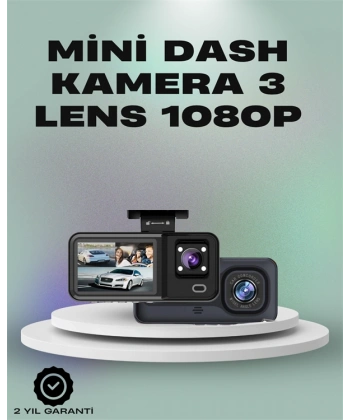 3 Kanallı Araç Kamerası – Full HD 1080P Kayıt, 2” Ekran, Park Gözetimi Desteği