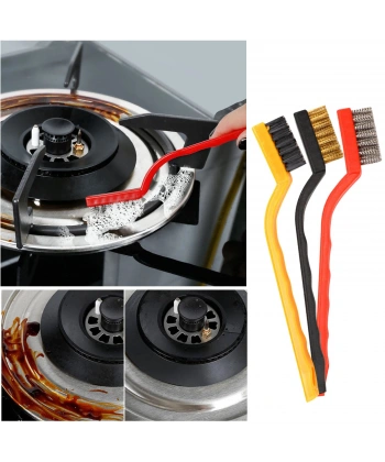 3 Lü Detay Temizlik Fırça Seti  Araba -Mutfak Ocak - Fayans Temizlik Fırça (Bakır- Demir- Plastik)